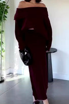 Jessica Bara Sossy Knit Top and Maxi Skirt Two Piece Set