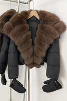 Jessica Bara Jovan Fur Puffer Coat with Gloves