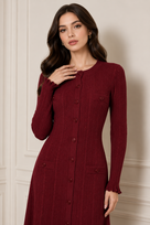 Jessica Bara Sesie Long Sleeve Knit Maxi Dress