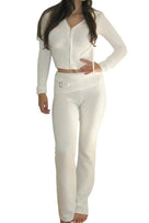 Jessica Bara Brogan Knit Zip Up Hoddie and Pant Two Piece Set