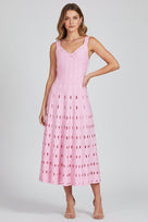 Jessica Bara Amakie Pointelle Flare Maxi Dress