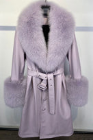 Jessica Bara Franny Leather Fur Long Coat