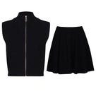 Jessica Bara Asmea Zipped Up Top and Mini Skirt Two Piece Set