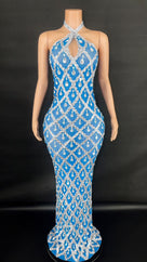 Jessica Bara Yassiera Halter Neck Crystal Gown