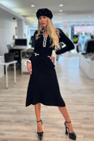 Jessica Bara Kendel Long Sleeve Knit Midi Dress