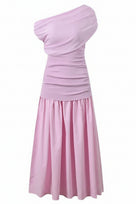 Jessica Bara Tanaya One Shoulder Flare Maxi Dress