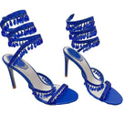 Jessica Bara Ala Dripping Crystal Wrap Around Sandal Heel