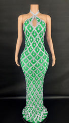 Jessica Bara Yassiera Halter Neck Crystal Gown