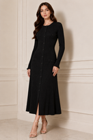 Jessica Bara Sesie Long Sleeve Knit Maxi Dress