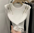 Jessica Bara Cia Zipper Long Sleeve Top