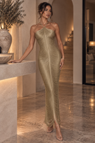 Jessica Bara Alaiza Fringe Halter Neck Maxi Dress