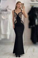 Jessica Bara Nihle Crystal Rose Deep V Neck Maxi Dress