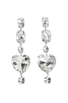 Jessica Bara Francine Crystal Heart Dangle Earrings