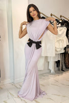 Jessica Bara Zariah High Neck Cut Out Bow Gown