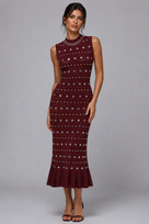Jessica Bara Arinel Metal Studs High Neck Maxi Dress