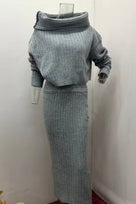 Jessica Bara Sossy Knit Top and Maxi Skirt Two Piece Set
