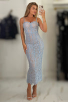 Jessica Bara Atler Lace Maxi Dress