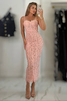 Jessica Bara Atler Lace Maxi Dress