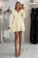 Jessica Bara Azia Knit Long Sleeve Mini Dress