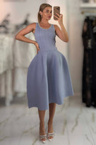 SALE Jessica Bara Saria Crystal Neckline Midi Dress
