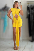 Jessica Bara Raylie Cut Out Ruched Mini Dress