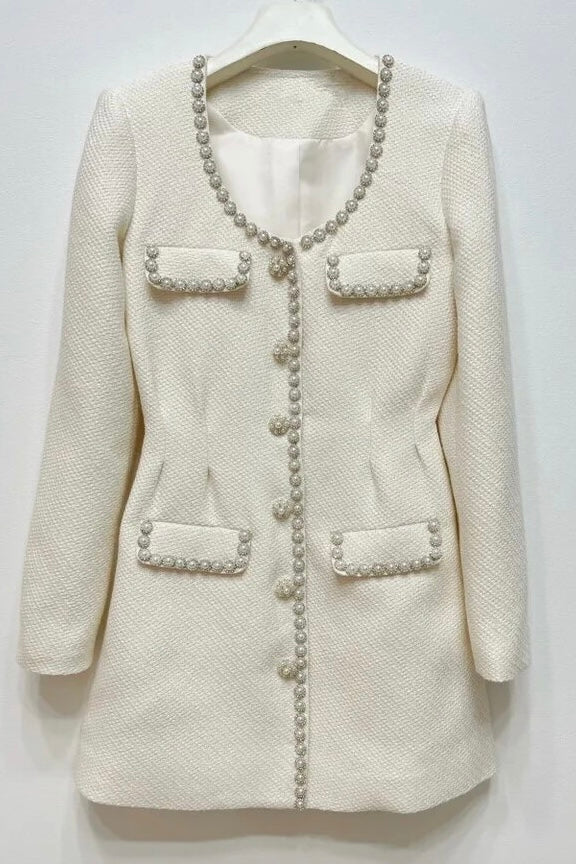 Jessica Bara Nina Pearl Long Sleeve Button Mini Dress – jessicabara