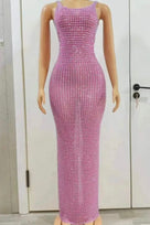 Jessica Bara Daphne Rhinestone Maxi-Dress
