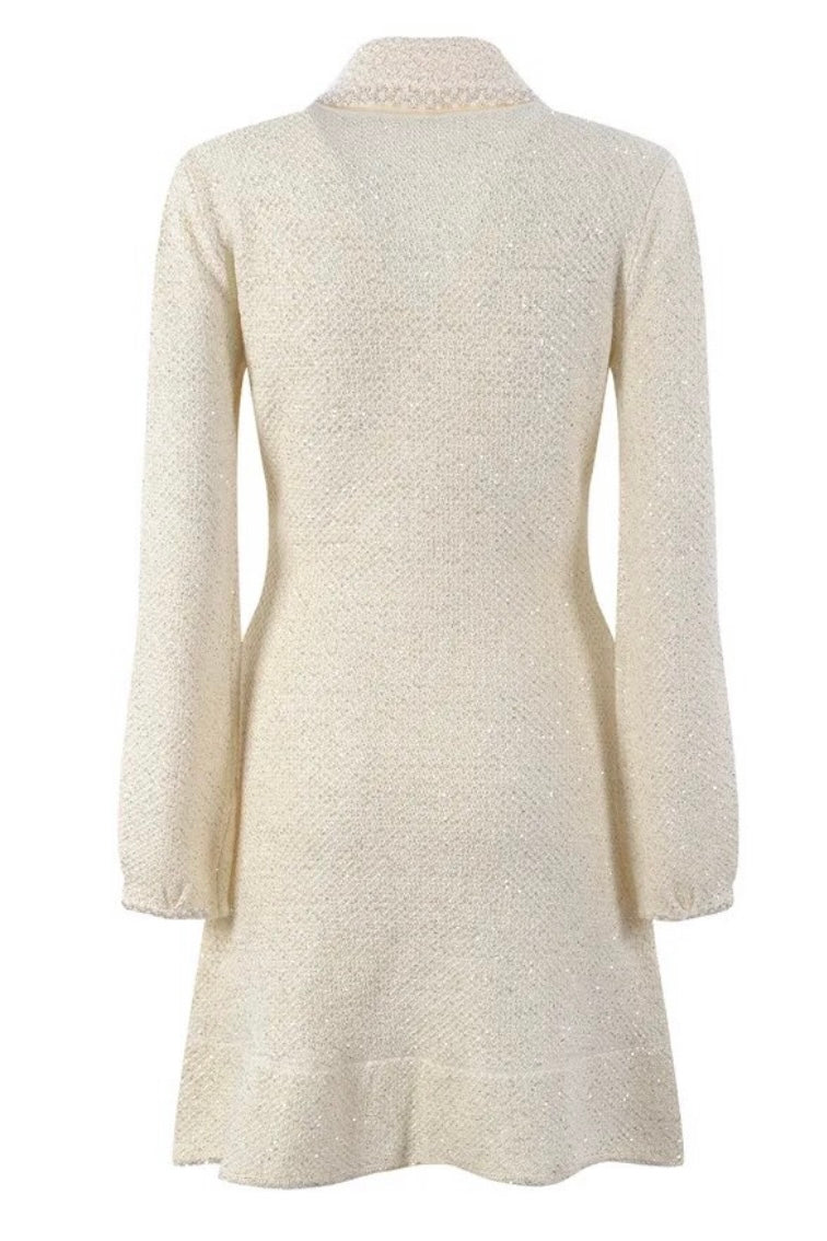 Jessica Bara Kelsey 2 Long Sleeve Knit Embellished Button Mini Dress A JESSICA BARA Jessica Bara Kelsey 2 Long Sleeve Knit Embellished Button Mini Dress A JESSICA BARA