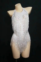 Jessica Bara Reverie Halter Fringe Mini Dress