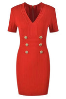 Jessica Bara Carolyn Gold Button Short Sleeve Mini Dress As Seen On Sylwia Graff