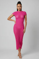 Jessica Bara Shelby Collared Capped Sleeve Maxi Dress