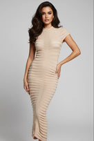Jessica Bara Shelby Collared Capped Sleeve Maxi Dress