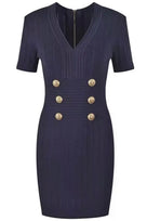Jessica Bara Carolyn Gold Button Short Sleeve Mini Dress As Seen On Sylwia Graff