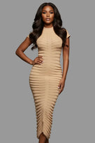 Jessica Bara Shelby Collared Capped Sleeve Maxi Dress