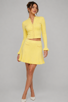 Jessica Bara Gatty Long Sleeve Cardigan Top and Mini Skirt Two Piece Set