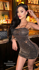 Jessica Bara Janiece Crystal Mini Dress