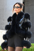 Jessica Bara Nancey Leather Fur Coat