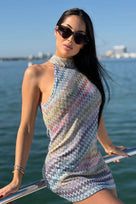 Jessica Bara Jarisa High Neck Halter Mini Dress