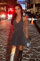 Jessica Bara Aurora Halter Vest And Mini Skirt Two Piece Set