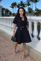 Jessica Bara Sina Cropped Short Sleeve Jacket and Midi Dress Two Piece Set