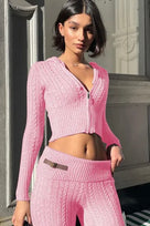 Jessica Bara Alexis Knit Zip Hoodie and Pant Two Piece Set