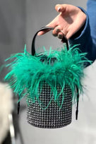 Jessica Bara Alora Crystal Feather Bucket Purse