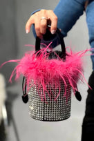 Jessica Bara Alora Crystal Feather Bucket Purse