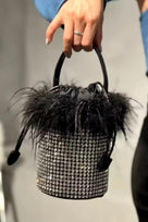 Jessica Bara Alora Crystal Feather Bucket Purse