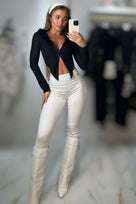 Jessica Bara Alorona Long Sleeve Fur Top