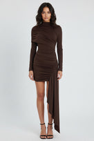 Jessica Bara Amira Long Sleeve Ruched Mini Dress