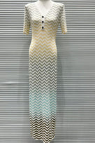 Jessica Bara Ampi Striped Maxi Dress