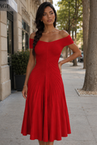 Jessica Bara Ansie Off The Shoulder Midi Dress