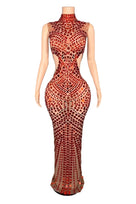 Jessica Bara Anya Sequin High Neck Gown