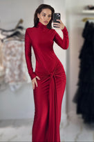 Jessica Bara Aramina Velvet Tie Front Maxi Dress